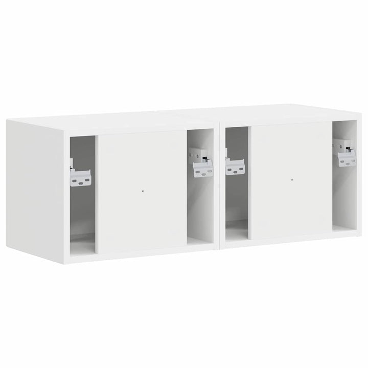 TV vægskab 2 pcs Hvid 39 x 31 x 29,5 cm Konstrueret træ