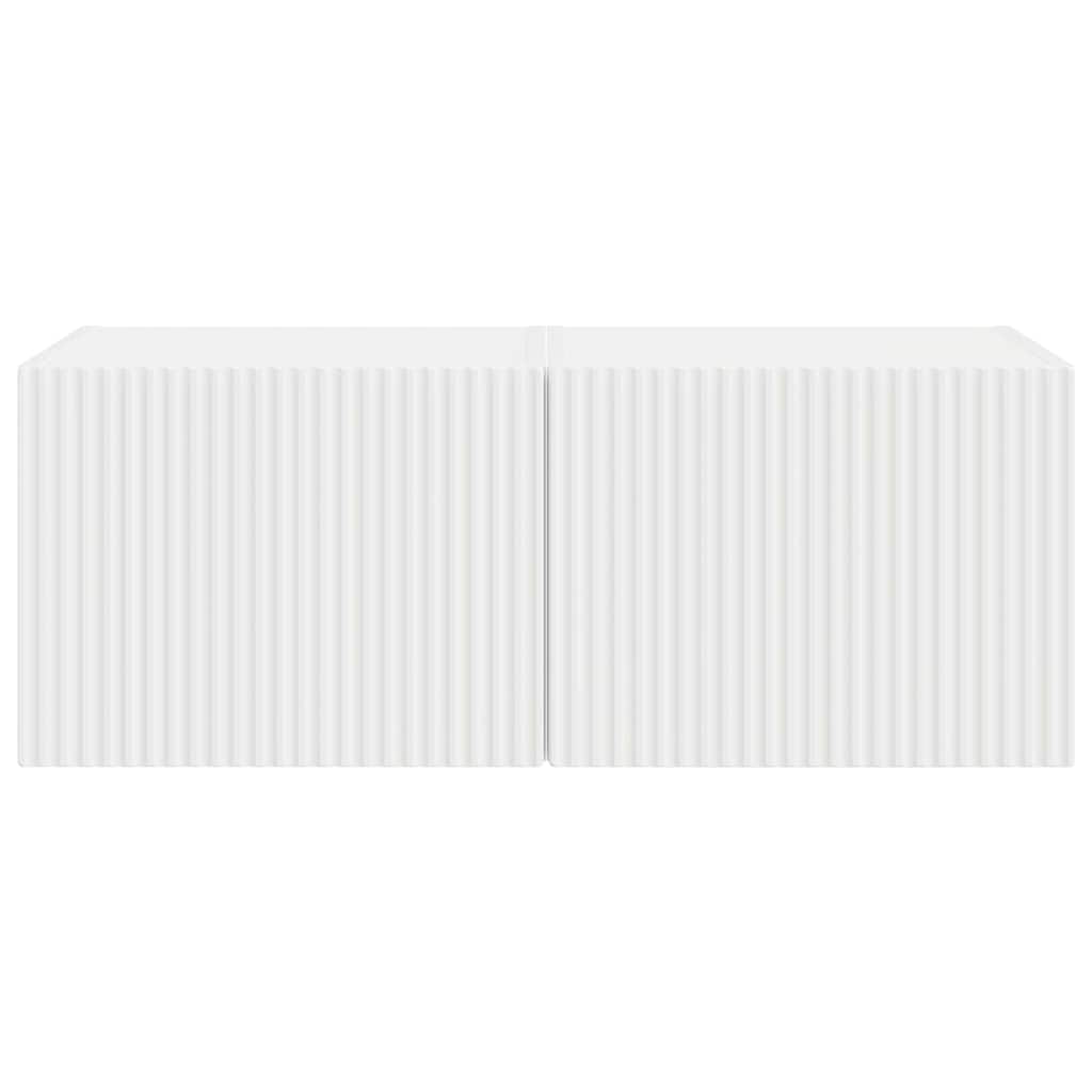 TV vægskab 2 pcs Hvid 39 x 31 x 29,5 cm Konstrueret træ