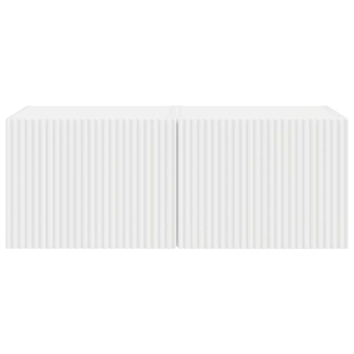 TV vægskab 2 pcs Hvid 39 x 31 x 29,5 cm Konstrueret træ