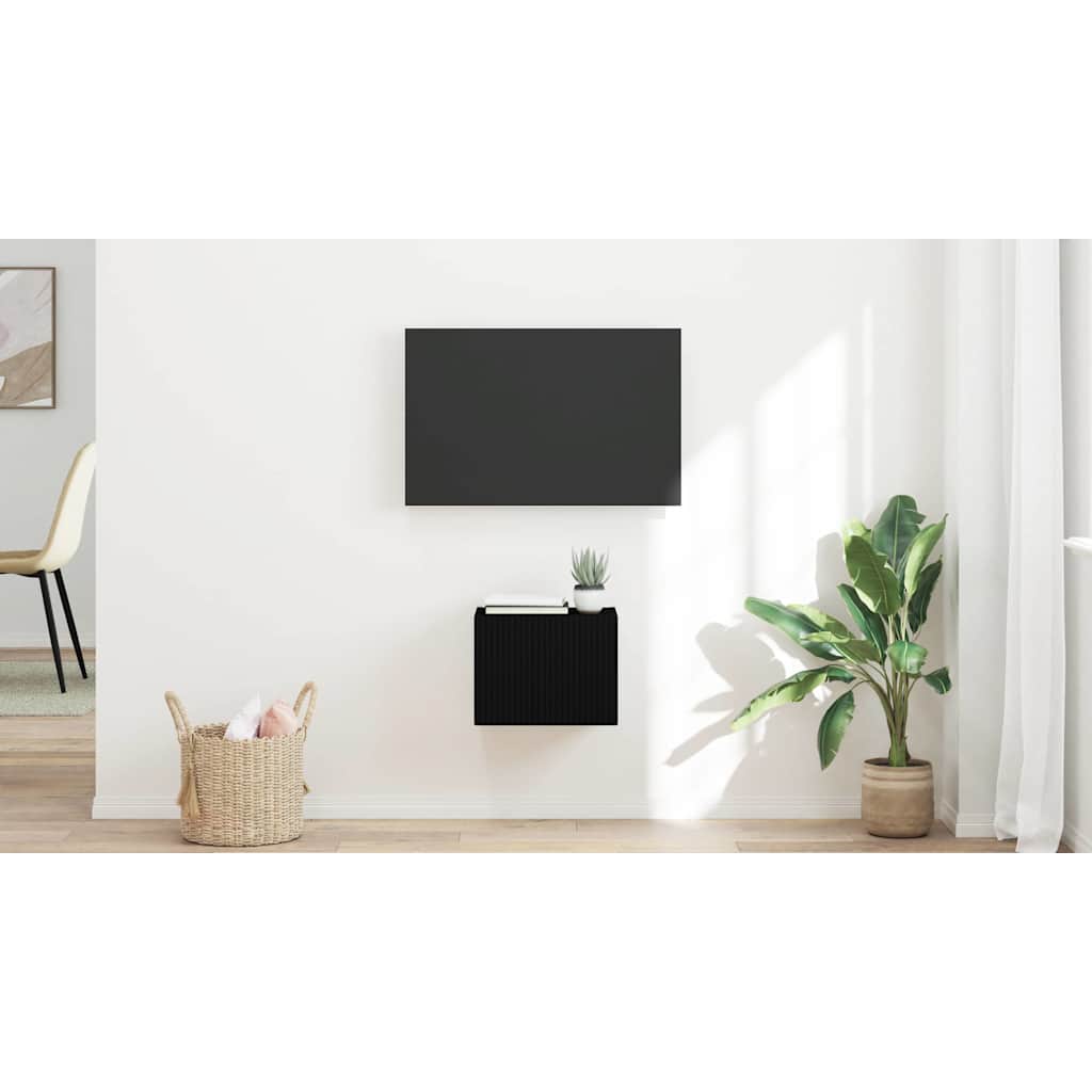 TV vægskab Vægmonteret Sort 39 x 31 x 29,5 cm Konstrueret træ