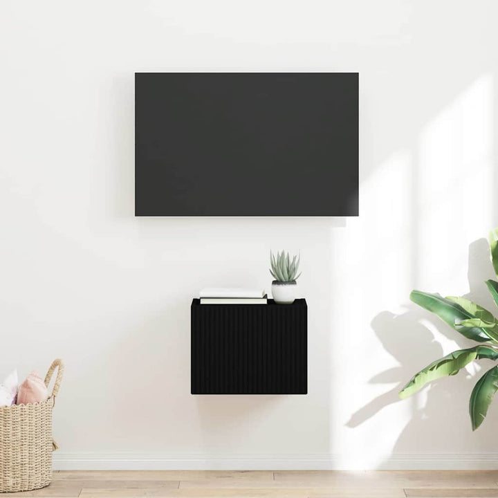 TV vægskab Vægmonteret Sort 39 x 31 x 29,5 cm Konstrueret træ