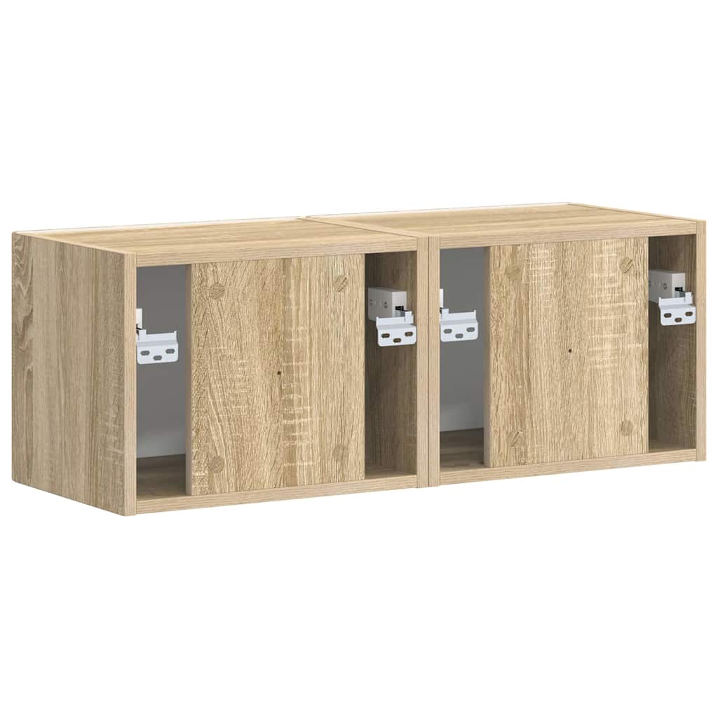 TV vægskab 2 pcs Sonoma 39 x 31 x 29,5 cm Konstrueret træ