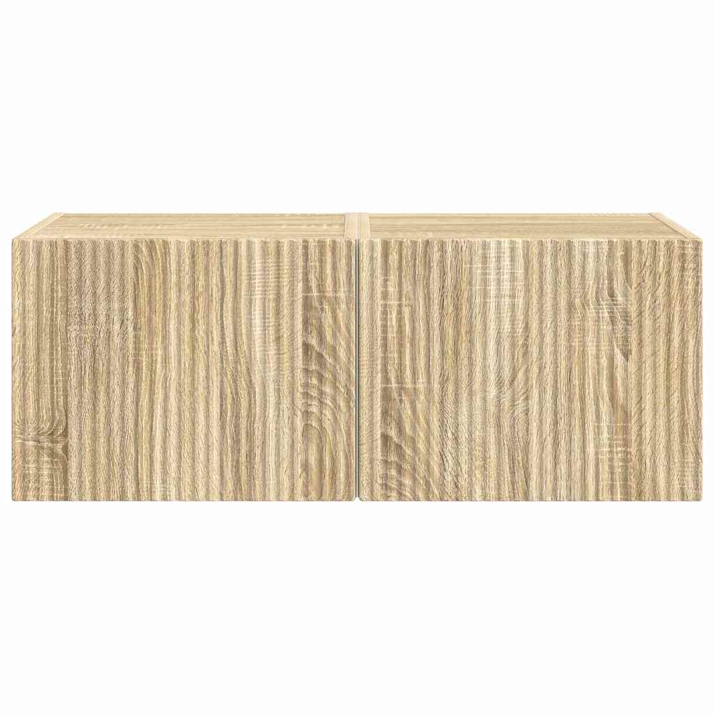 TV vægskab 2 pcs Sonoma 39 x 31 x 29,5 cm Konstrueret træ