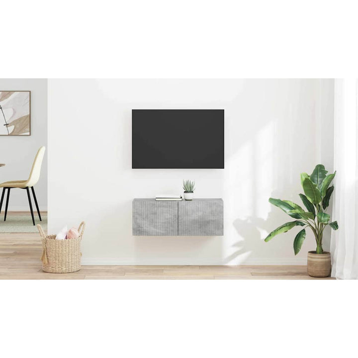TV vægskab 2 pcs Beton 39 x 31 x 29,5 cm Konstrueret træ