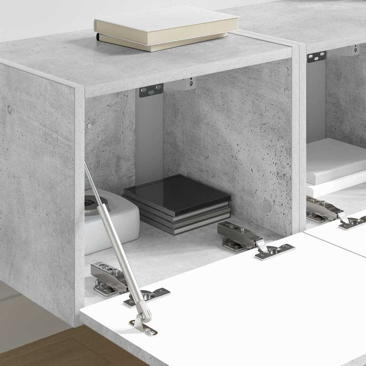 TV vægskab 2 pcs Beton 39 x 31 x 29,5 cm Konstrueret træ