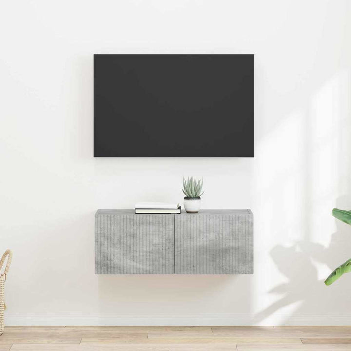TV vægskab 2 pcs Beton 39 x 31 x 29,5 cm Konstrueret træ