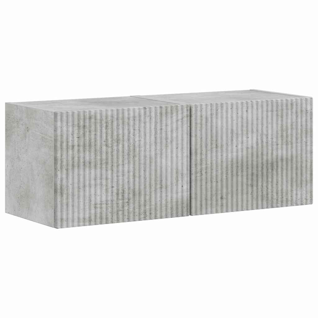 TV vægskab 2 pcs Beton 39 x 31 x 29,5 cm Konstrueret træ