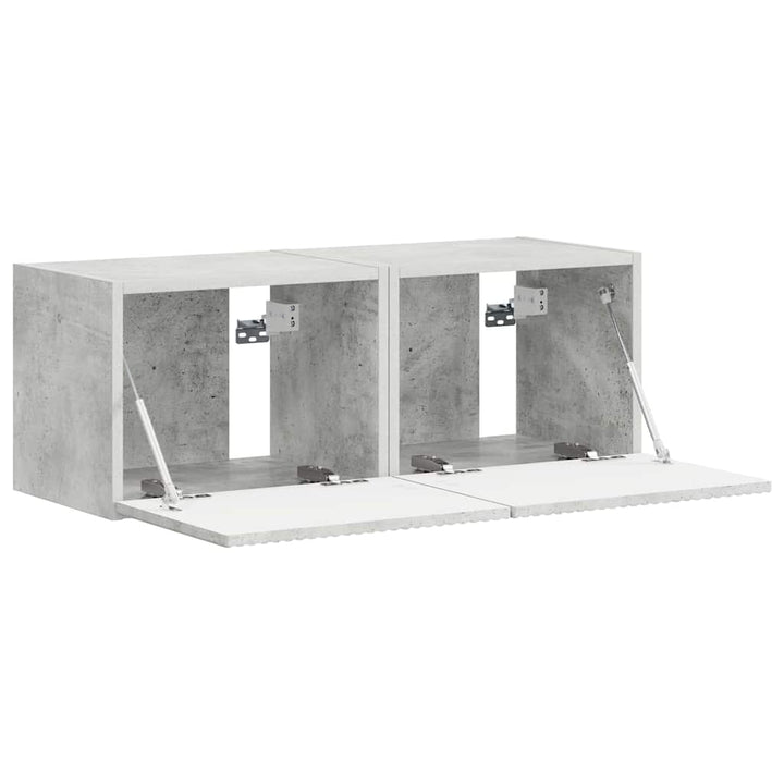 TV vægskab 2 pcs Beton 39 x 31 x 29,5 cm Konstrueret træ
