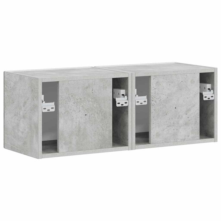 TV vægskab 2 pcs Beton 39 x 31 x 29,5 cm Konstrueret træ