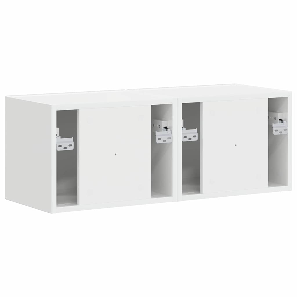 TV vægskab 2 pcs Gloss Hvid 39 x 31 x 29,5 cm Konstrueret træ
