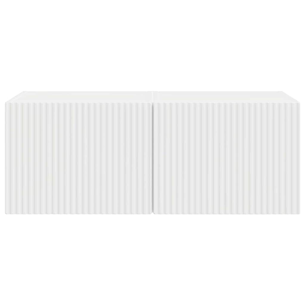 TV vægskab 2 pcs Gloss Hvid 39 x 31 x 29,5 cm Konstrueret træ