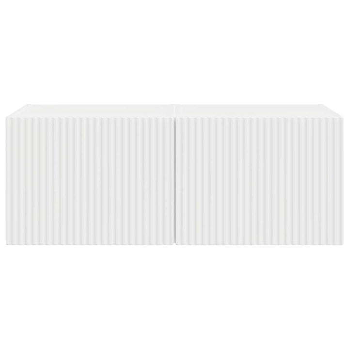 TV vægskab 2 pcs Gloss Hvid 39 x 31 x 29,5 cm Konstrueret træ