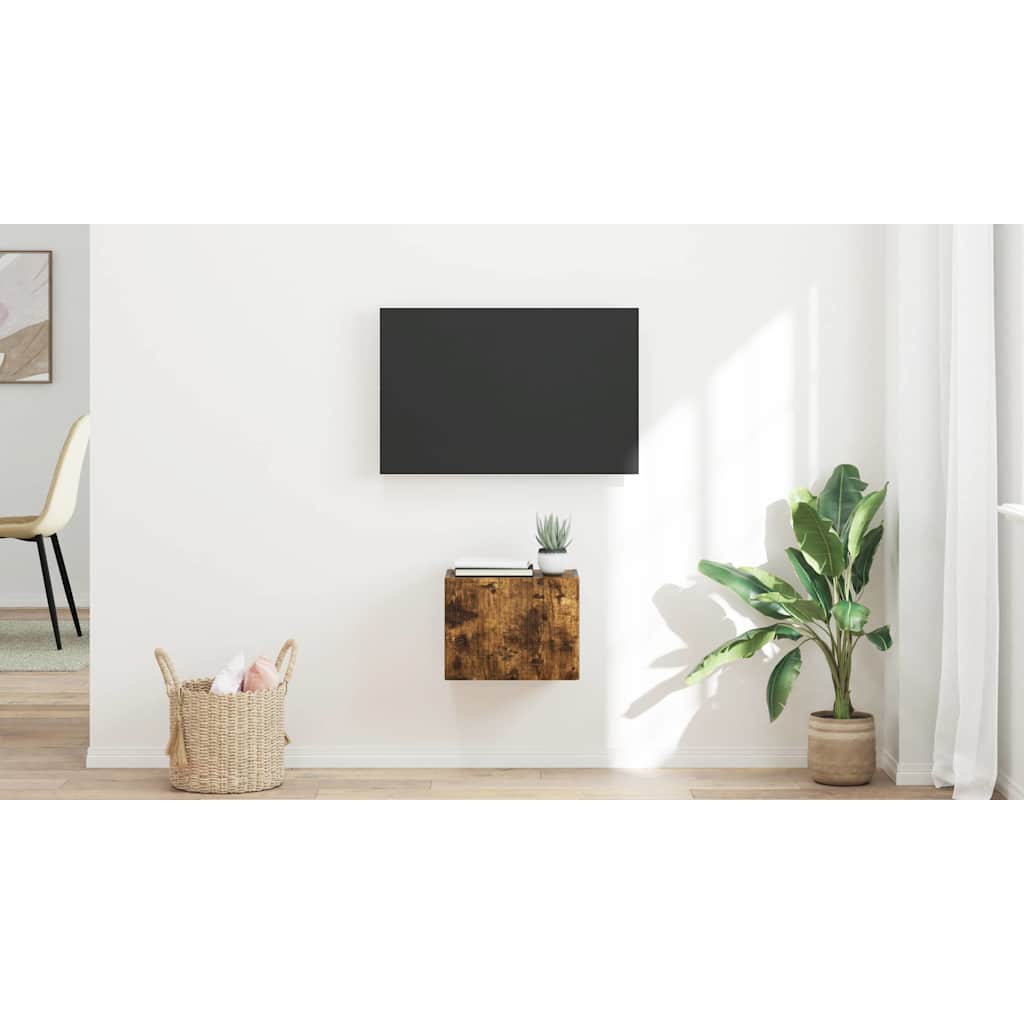 TV vægskab Røget eg 39 x 31 x 29,5 cm Konstrueret træ