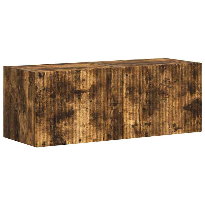 TV vægskab 2 pcs Røget eg 39 x 31 x 29,5 cm Konstrueret træ
