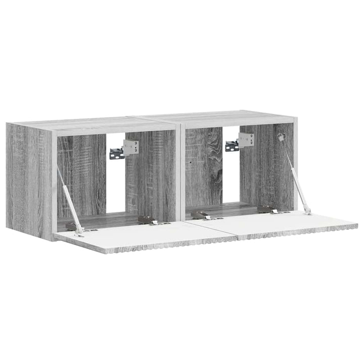 TV vægskab 2 pcs Grå Sonoma 39 x 31 x 29,5 cm Konstrueret træ