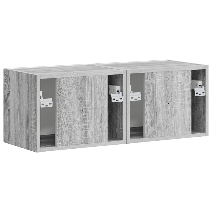 TV vægskab 2 pcs Grå Sonoma 39 x 31 x 29,5 cm Konstrueret træ