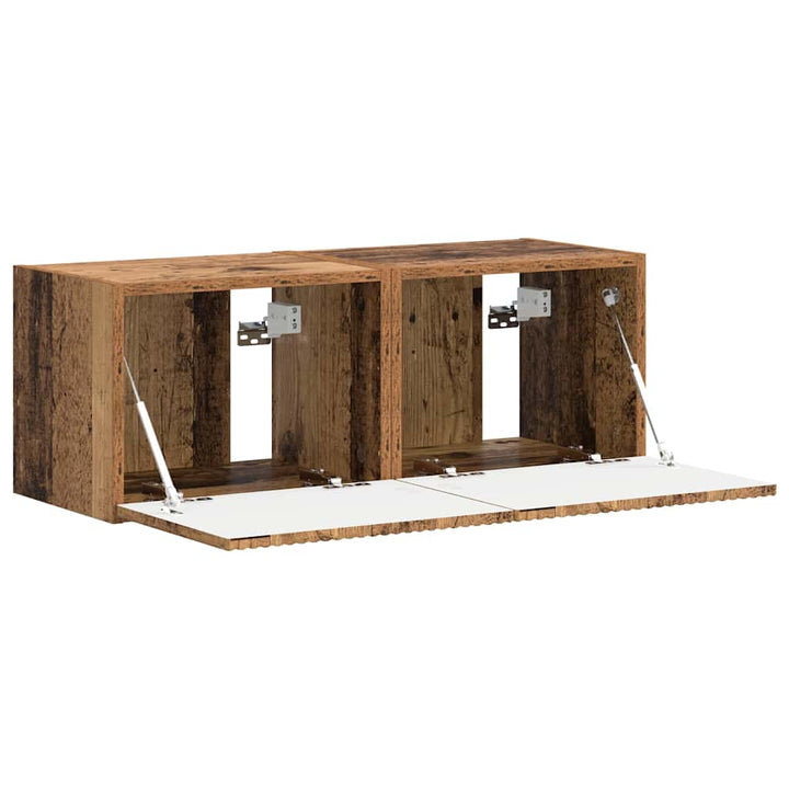 TV vægskab 2 pcs Gammelt træ 39 x 31 x 29,5 cm Konstrueret træ
