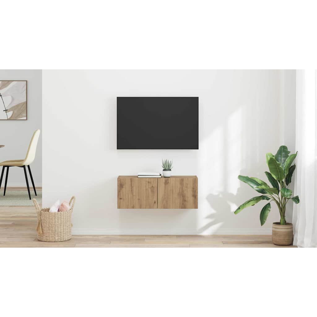 TV vægskab 2 pcs Artisan eg 39 x 31 x 29,5 cm Konstrueret træ
