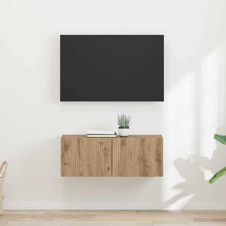TV vægskab 2 pcs Artisan eg Konstrueret træ