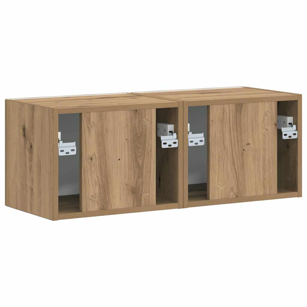 TV vægskab 2 pcs Artisan eg Konstrueret træ
