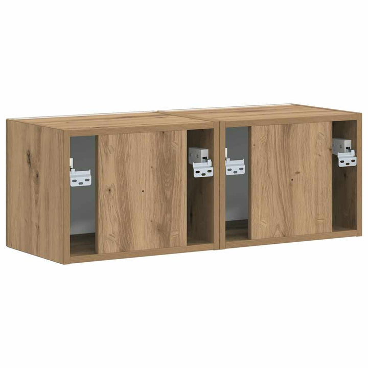 TV vægskab 2 pcs Artisan eg 39 x 31 x 29,5 cm Konstrueret træ