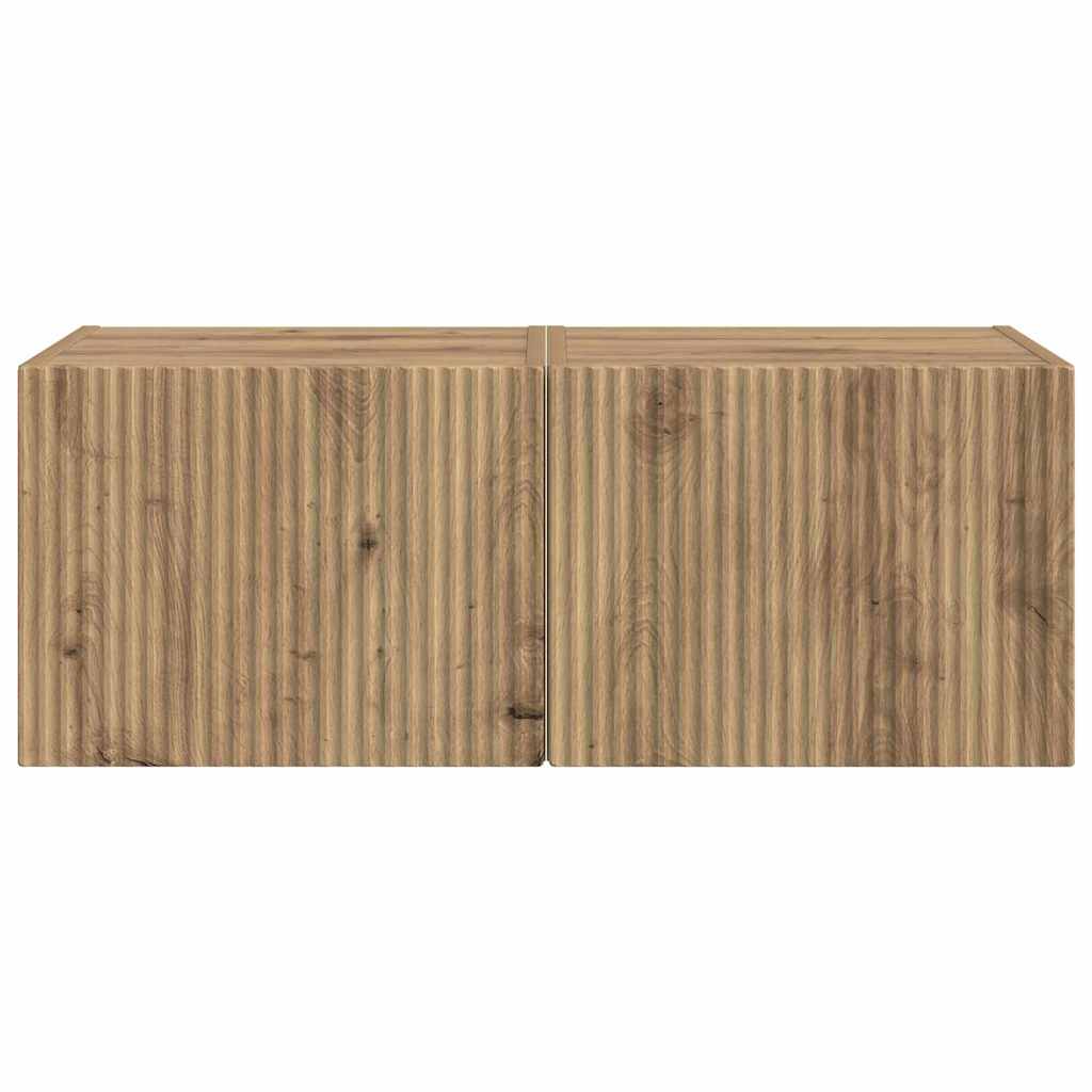 TV vægskab 2 pcs Artisan eg 39 x 31 x 29,5 cm Konstrueret træ