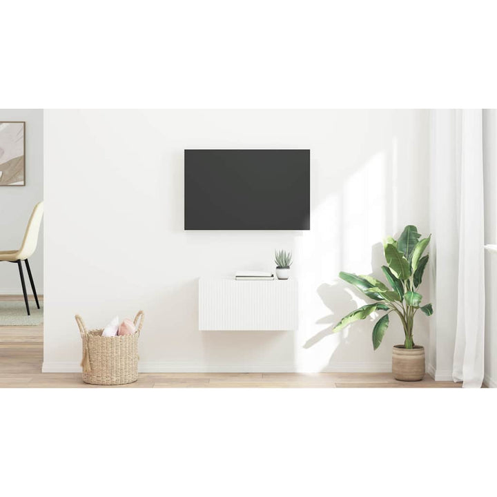 TV vægskab Vægmonteret Hvid 60 x 31 x 29,5 cm Konstrueret træ