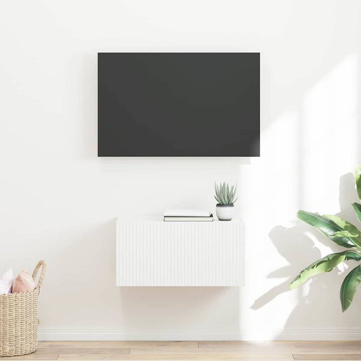 TV vægskab Vægmonteret Hvid 60 x 31 x 29,5 cm Konstrueret træ