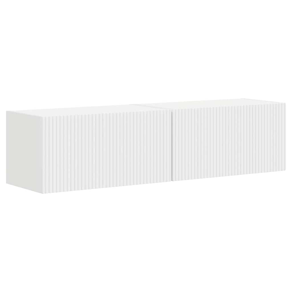 TV vægskab 2 pcs Hvid 60 x 31 x 29,5 cm Konstrueret træ