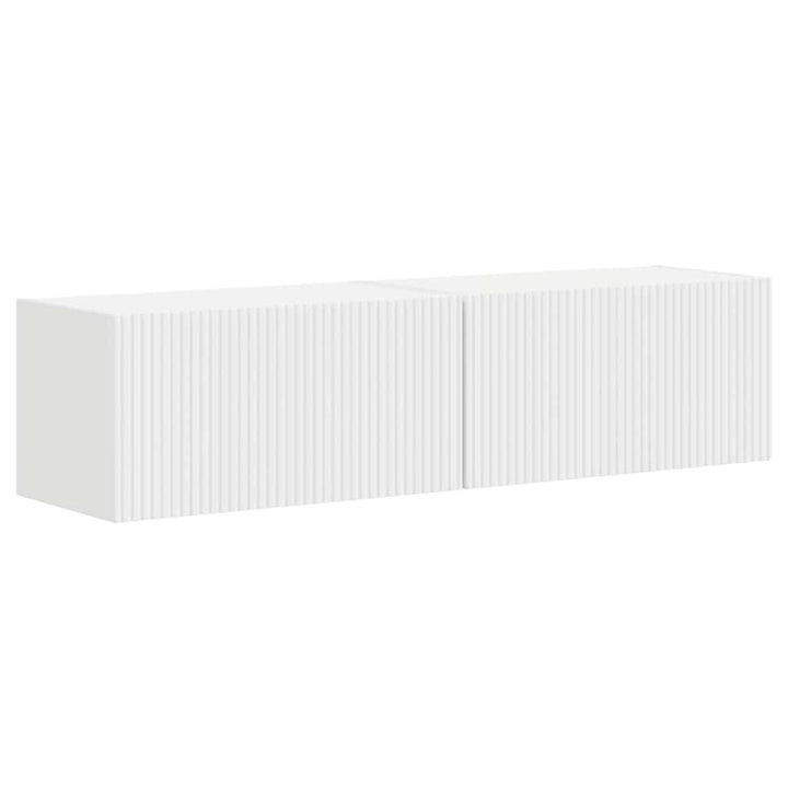 TV vægskab 2 pcs Hvid 60 x 31 x 29,5 cm Konstrueret træ