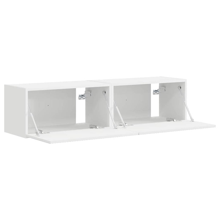 TV vægskab 2 pcs Hvid 60 x 31 x 29,5 cm Konstrueret træ