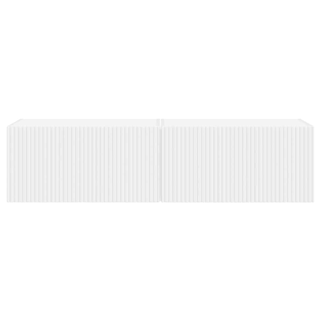TV vægskab 2 pcs Hvid 60 x 31 x 29,5 cm Konstrueret træ