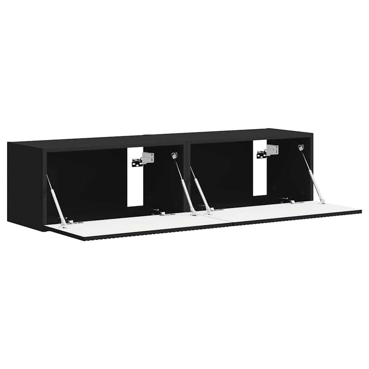 TV vægskab 2 pcs Sort 60 x 31 x 29,5 cm Konstrueret træ