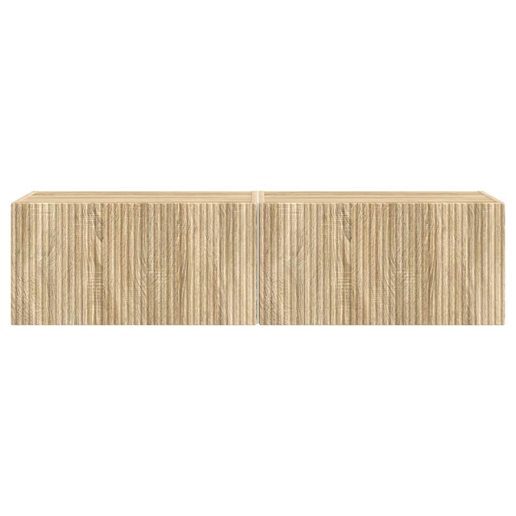 TV vægskab 2 pcs Sonoma 60 x 31 x 29,5 cm Konstrueret træ