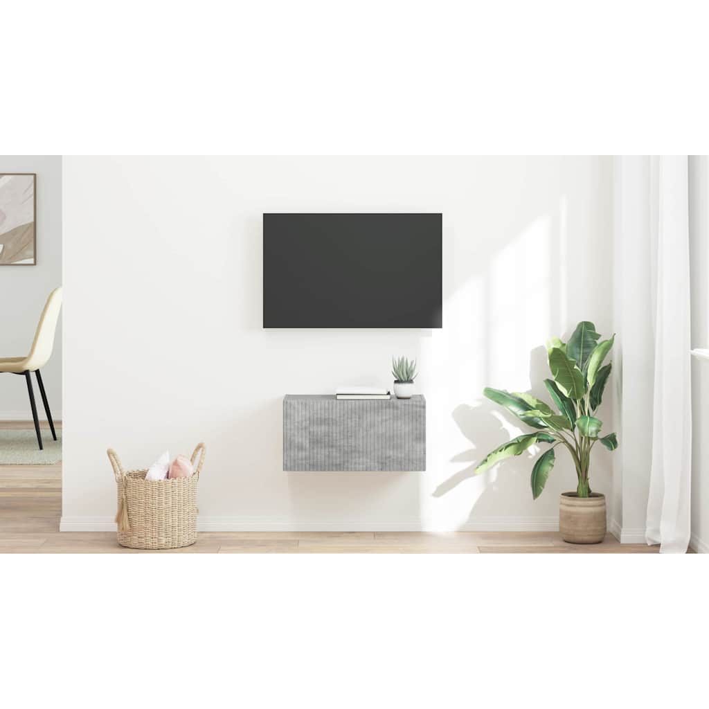 TV vægskab Vægmonteret Beton 60 x 31 x 29,5 cm Konstrueret træ
