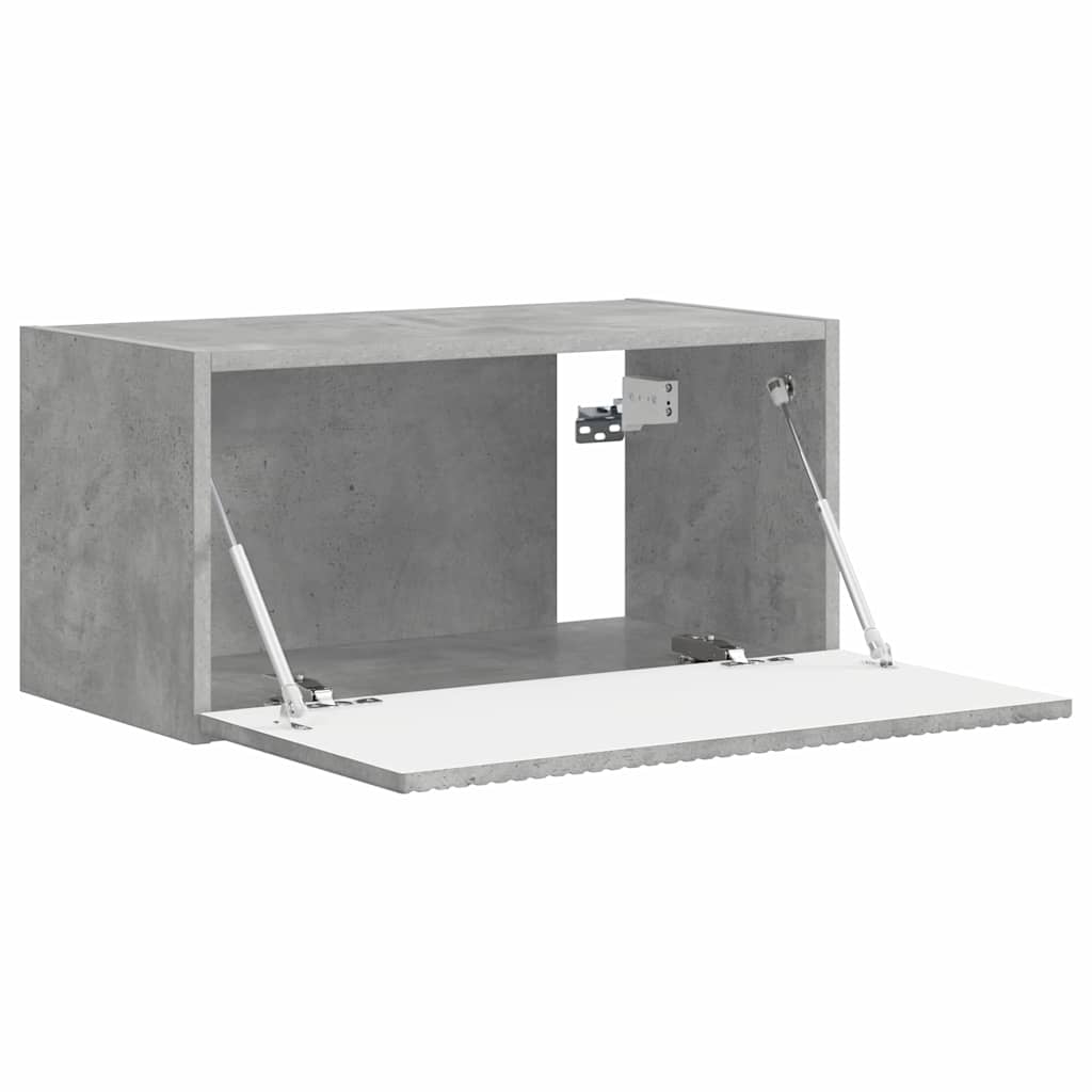 TV vægskab Vægmonteret Beton 60 x 31 x 29,5 cm Konstrueret træ
