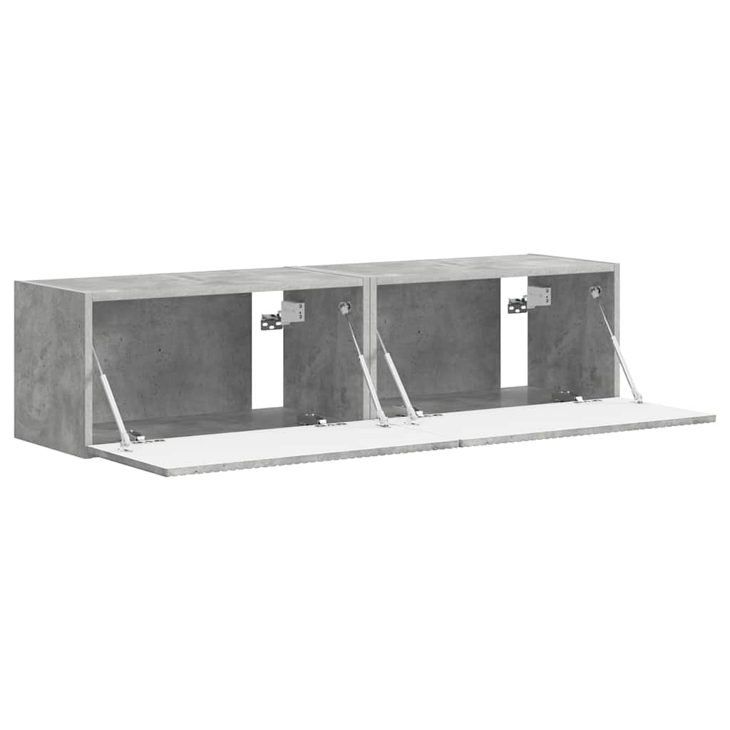 TV vægskab 2 pcs Beton 60 x 31 x 29,5 cm Konstrueret træ