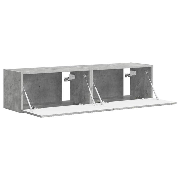 TV vægskab 2 pcs Beton 60 x 31 x 29,5 cm Konstrueret træ