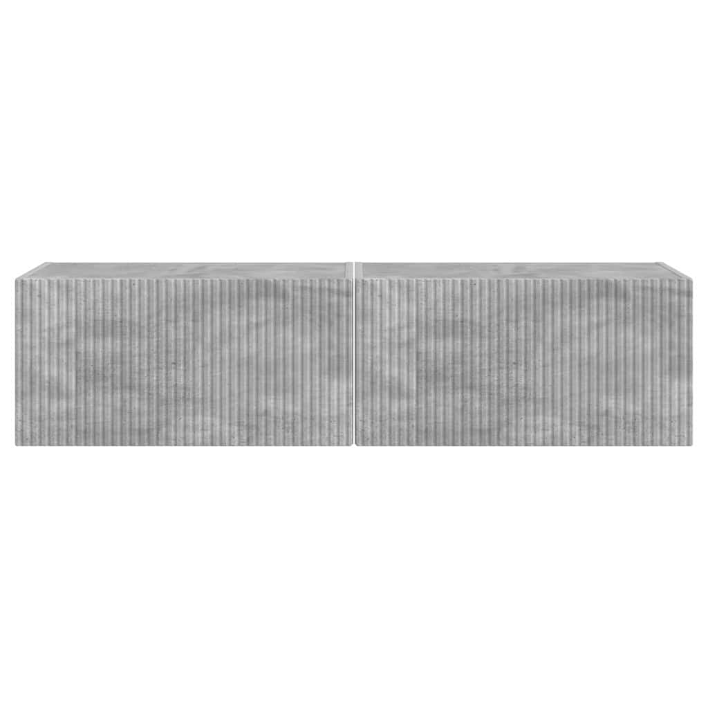 TV vægskab 2 pcs Beton 60 x 31 x 29,5 cm Konstrueret træ