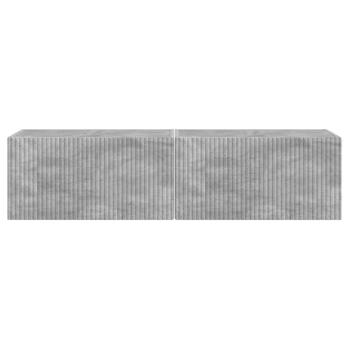 TV vægskab 2 pcs Beton 60 x 31 x 29,5 cm Konstrueret træ
