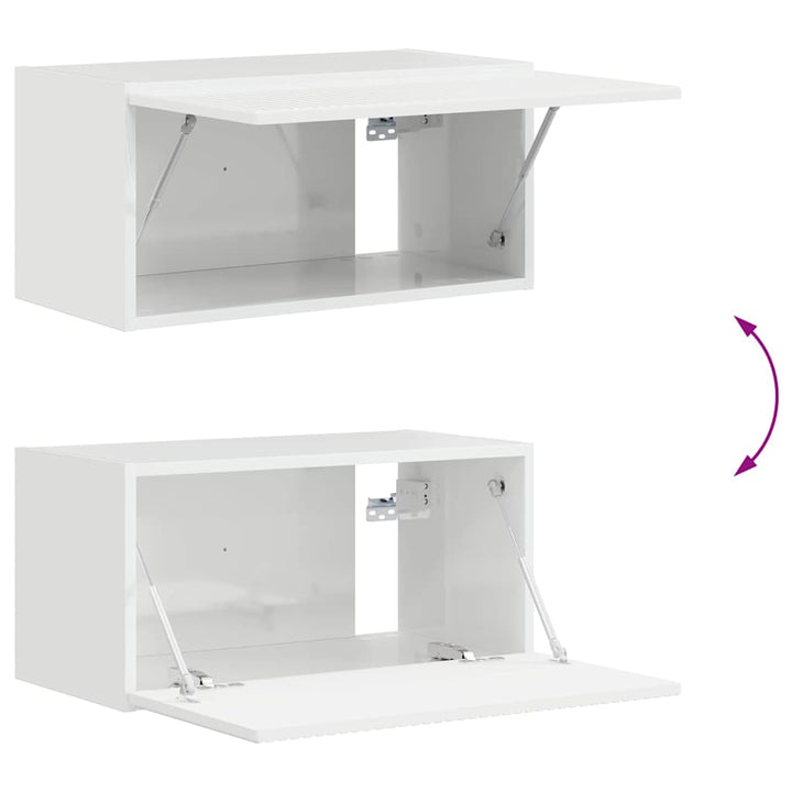 TV vægskab Gloss Hvid 60 x 31 x 29,5 cm Konstrueret træ