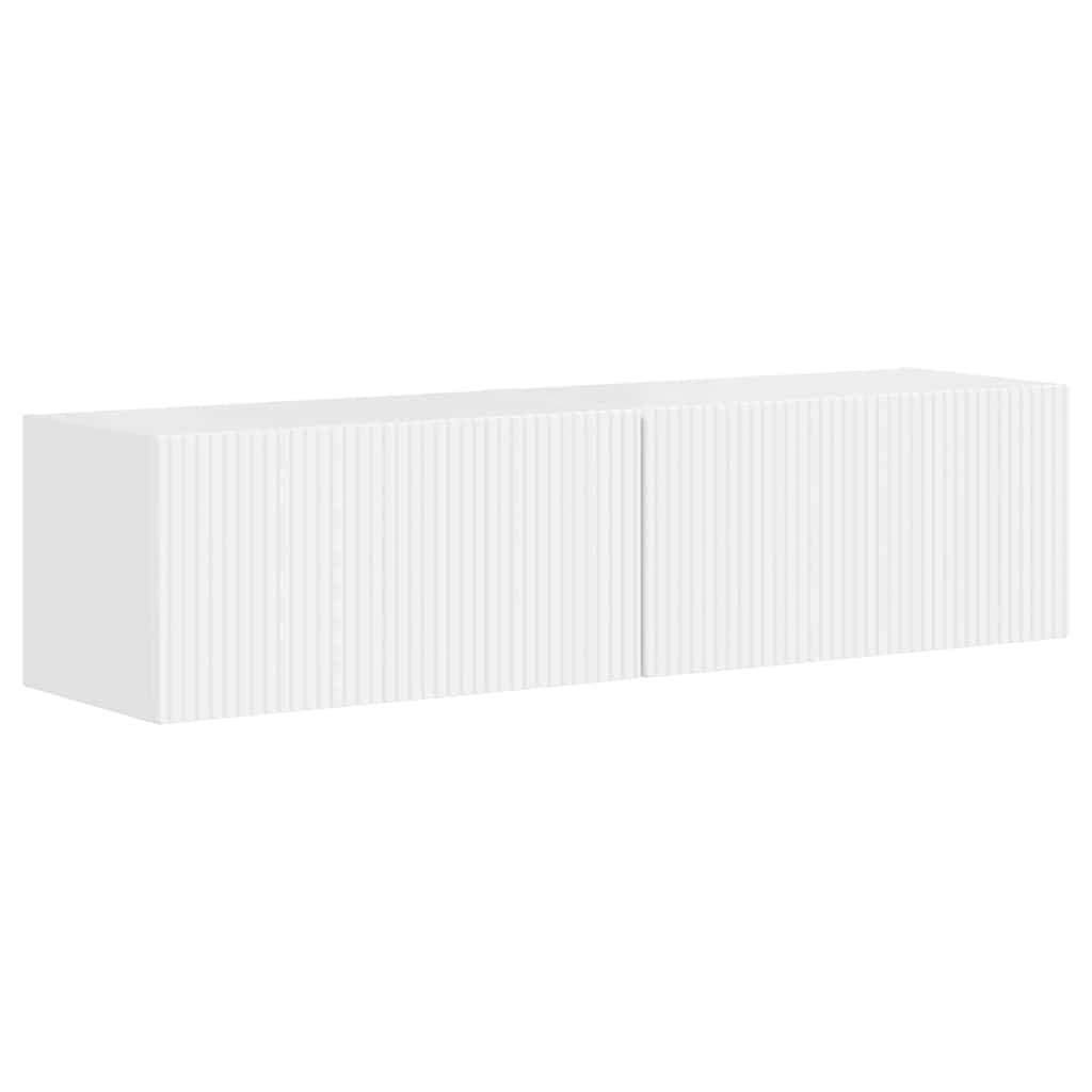 TV vægskab 2 pcs Gloss Hvid 60 x 31 x 29,5 cm Konstrueret træ