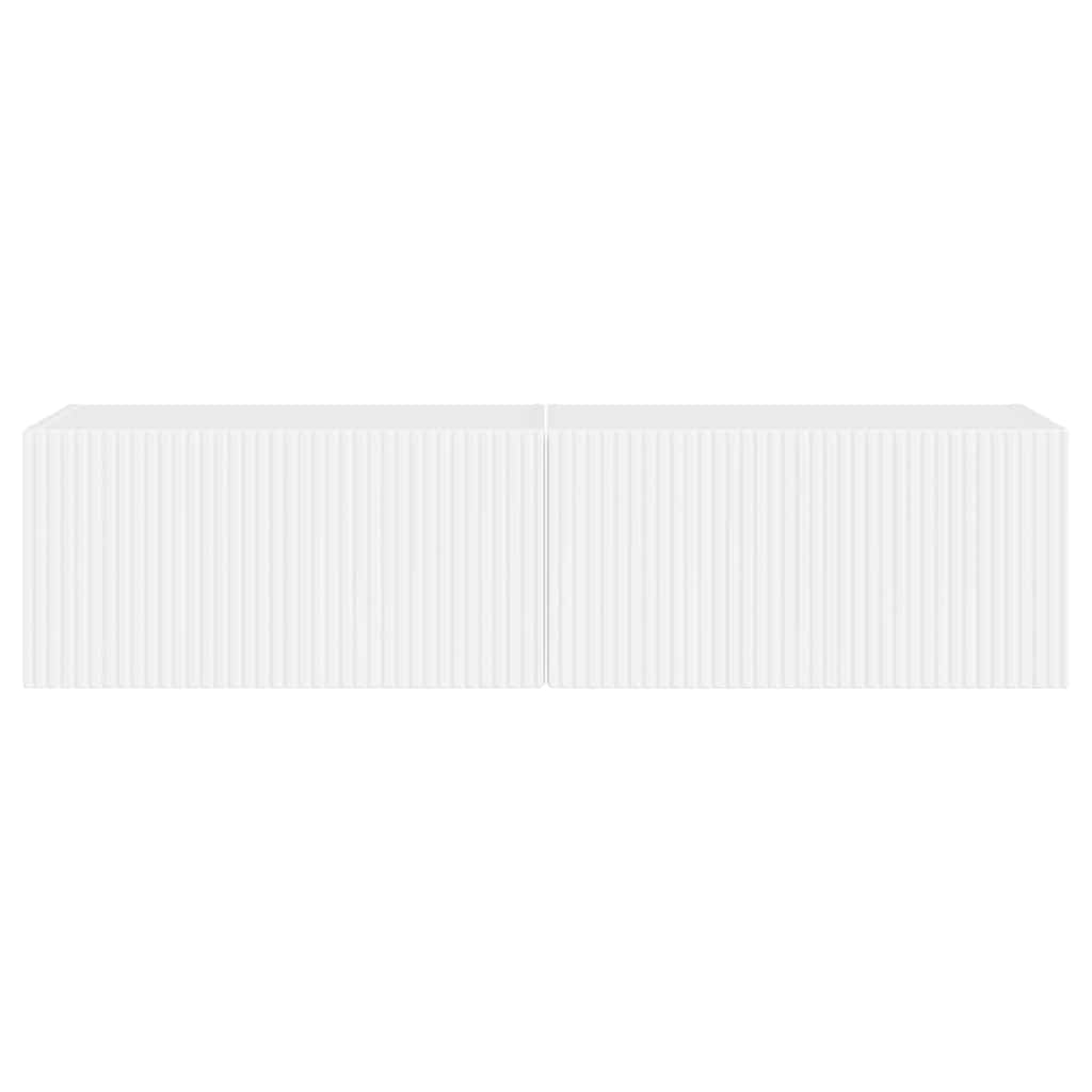 TV vægskab 2 pcs Gloss Hvid 60 x 31 x 29,5 cm Konstrueret træ