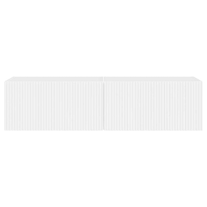 TV vægskab 2 pcs Gloss Hvid 60 x 31 x 29,5 cm Konstrueret træ