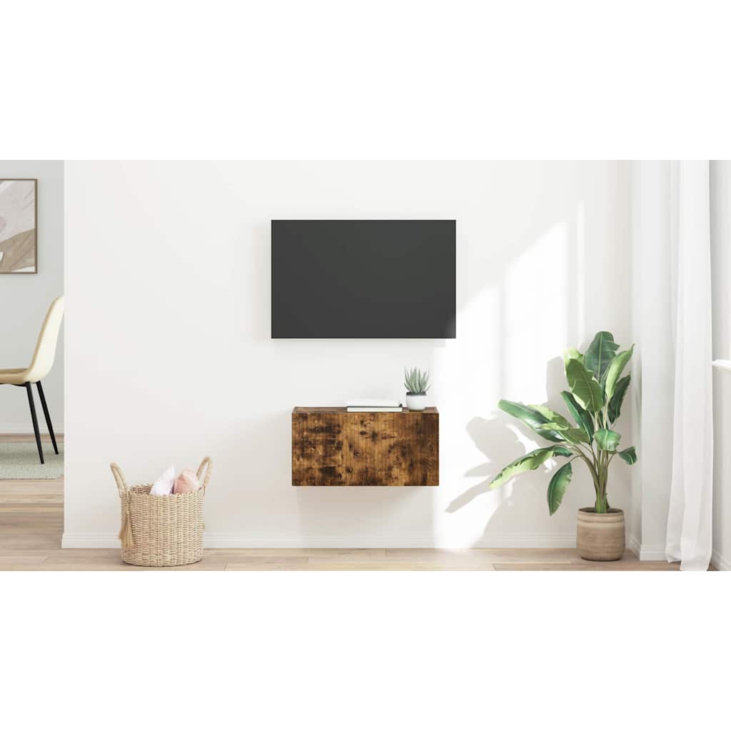 TV vægskab Røget eg 60 x 31 x 29,5 cm Konstrueret træ