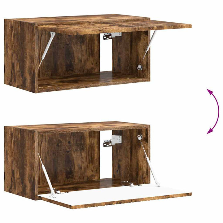 TV vægskab Røget eg 60 x 31 x 29,5 cm Konstrueret træ