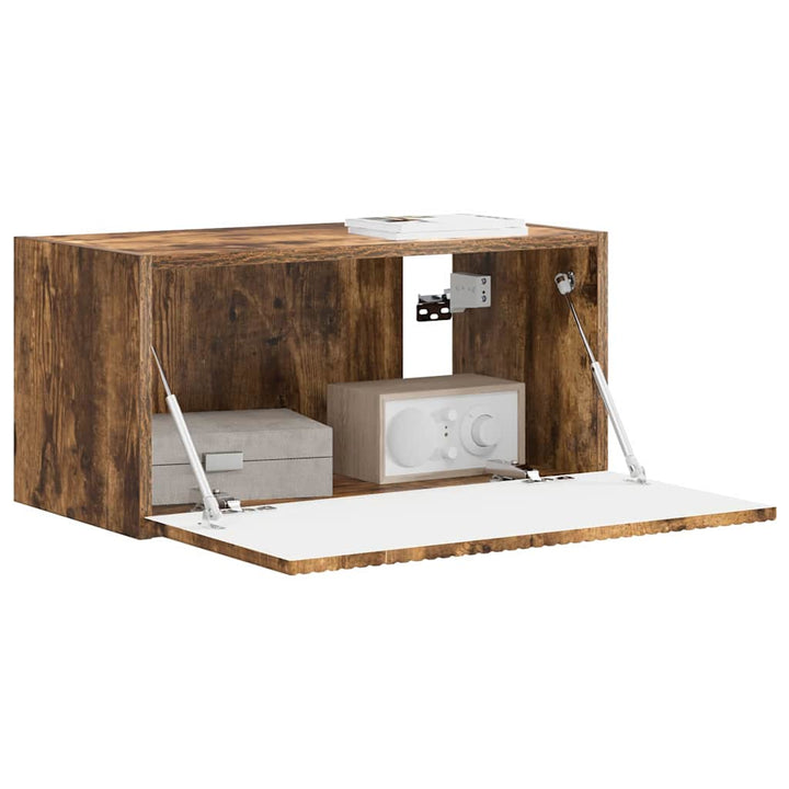 TV vægskab Røget eg 60 x 31 x 29,5 cm Konstrueret træ