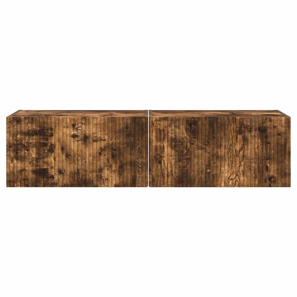 TV vægskab 2 pcs Røget eg 60 x 31 x 29,5 cm Konstrueret træ