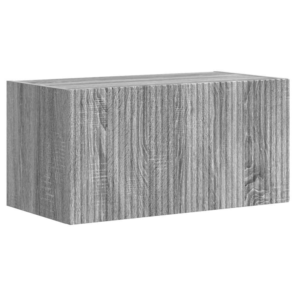 TV vægskab 2 pcs Grå Sonoma 60 x 31 x 29,5 cm Konstrueret træ