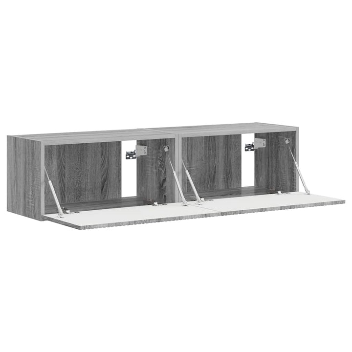 TV vægskab 2 pcs Grå Sonoma 60 x 31 x 29,5 cm Konstrueret træ